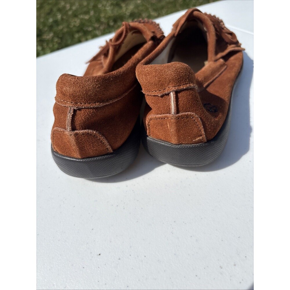 Peace Moccasins Donna Shoes Womens Size 11 W Wide Brown Suede Slip On Loafers - Picture 7 of 11